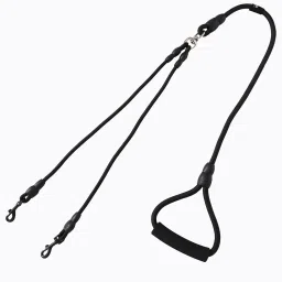 Double Coupler Dog Leash|Double Dog Leash|Durable Metal Hooks|Black 145 cm Dog Strap Leash-image-73