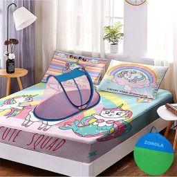zonola Polyester Infants Washable Foldable Baby Mosquito Net for kids , For New born Baby With base (Size : LxWxH : 3.5 X 1.9 X 1.7 Feet) (Suitable for : 0 to 2 Year) Mosquito Net image 3