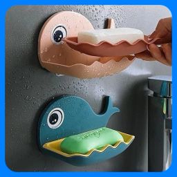 Fish Shape Cute Adhesive Waterproof Wall Mounted Soap Dish(PACK OF 4)-image-72