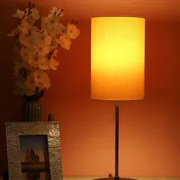 BTR CRAFTS Yellow & Black 2 Pcs Cylindrical Shaped Table Lamp with Adjustable Cord image 4