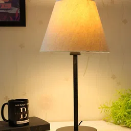 BTR CRAFTS Beige 2 Pieces Metal Frustum Shaped Table Lamp with Adjustable Cord-42