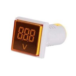 Yellow AC60-500V 22mm AD16-22FSV Square Cover LED Voltmeter Indicator Light-47