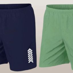Pack of 2 Solid Men Dark Blue, Light Green Beach Shorts-image-58