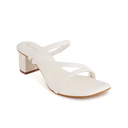 Mast & Harbour White Open Toe Block Heels image 3