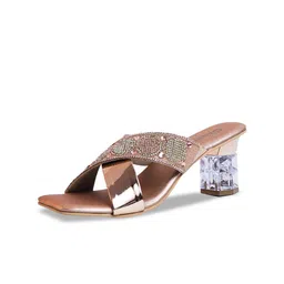 Ozuri Embellished Open Toe Block Sandals image 3