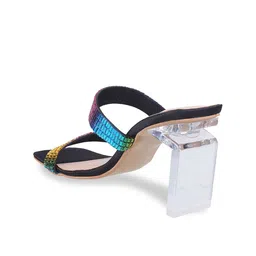 Metro Embellished Open Toe Block Heels image 2