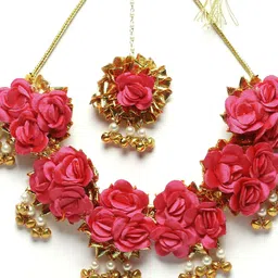 Anouk Gold-Plated Beaded Haldi & Mehendi Jewellery Set image 2