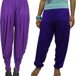 Solid Cotton Viscose Blend Women Harem Pants-image-40