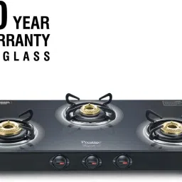 Royale Plus GT 03L Toughened Black Glass Top with Baati/Tandoor Stand Inside Glass Manual Gas Stove-12