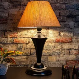 Black Metal Base with Handmade Pleated Fabric Shade Table Lamp Night Light for Bedroom, Decoration Bedside Living Room, Hall Lighting, Home Decor Table Lamp-image-76
