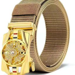 Men Brown Nylon, Synthetic Belt-image-112