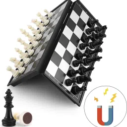 Magnetic Travel Chess Set with Folding Chess Board Educational Toys for Kids and Adults, 10inch Air Football Board Game-image-68