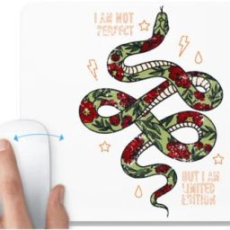 UDNAG White Mousepad 'Snake' for Computer / PC / Laptop [230 x 200 x 5mm] Non Slip Base Mousepad-image-39