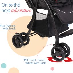 luvlap Spark Baby Stroller/Pram with 5 Point Safety Harness, Reversible Handle bar, Looking Window, Multi Level Recline & Adjustable footrest, Extendable Canopy, for Babies 0-3 Years Twin Strollers & Prams image 4