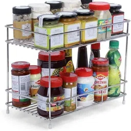 Utensil Kitchen Rack Kitchen Organizer and Space Saver, Counter top Stand Steel-image-63