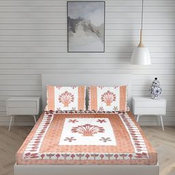 sj designer Cotton King Flat 180 TC Printed Bedsheet-picture-19