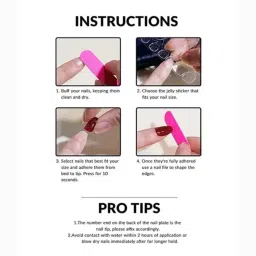nakhi 24 Reusable Artificial Fake Nail Set |Base peach colour with White Bow Design Peach image 5