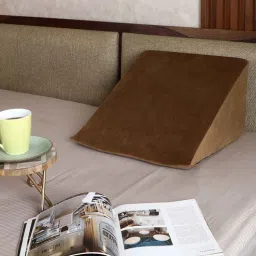 dormyo Memory Foam 18x17 Inch Bed Wedge In Brown Colour with Zipper Cover-picture-7