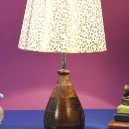 Foziq  Brown & White Printed Table Lamps image 3