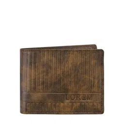 LOREM Men Brown Textured PU Two Fold Wallet image 2