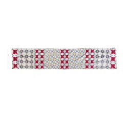 Tasseled Home Cream-Colored & Pink Printed Rectangular Table Runner image 2