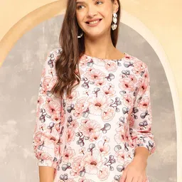 Anouk Rustic Women Floral Printed Puff Sleeves Top-image-90