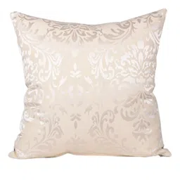 Home Cream-Coloured & Silver-Toned Set of 5 Self Design Square Cushion Covers image 2