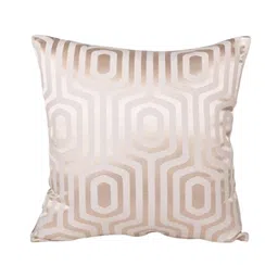 Home Cream-Coloured & Gold-Toned Set of 5 Self Design Square Cushion Covers image 2