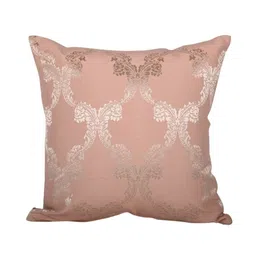 Home Peach Coloured & Gold Toned  Set of 5 Self Design Square Cushion Covers image 2