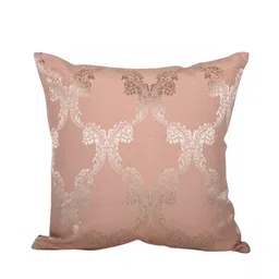 Home Peach-Coloured & Gold-Toned Set of 5 Self Design Square Cushion Covers image 2