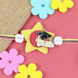Asthetika Graduate Degree Charm Rakhi in Greeting Card with Roli Chawal-image-3