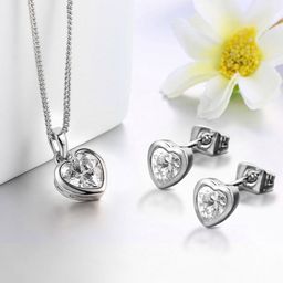 Peora Silver-Plated Cubic Zirconia-Studded Jewellery Set-image-16