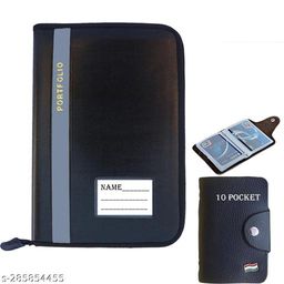 20 Leefs PU Leather Document File With Atm Card Holder (12 Slot)-13