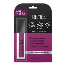 Renee Stay With Me Mini Matte Smudge-Proof Long Lasting Lip Color 2 ml - Passion For Grape image 2