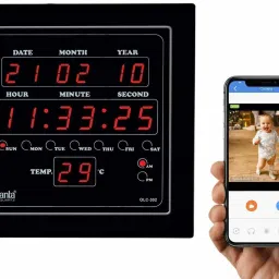 Pelupa 1080p Full HD Motion Detection, Remote Live Viewing on Mobile app Android/iOS Spy WiFi Digital Ajanta Wall Clock Hidden Cameras for Home/Office Security, Black Spy Camera-22