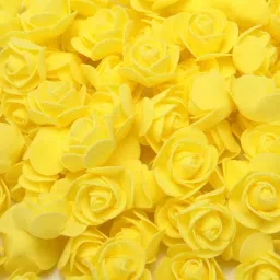 100 PCS Yellow Foam Rose Flower Heads, Red Rose Flower Head for DIY Crafts Yellow Rose Artificial Flower-13