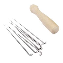 LOOM TREE® 3xSet 7pcs Felting Needles with Wood Handle Wool Felt Tool Felting Starter Kit | Needlecrafts & Yarn | Spinning & Felting | Roving Wool & Fibers image 1