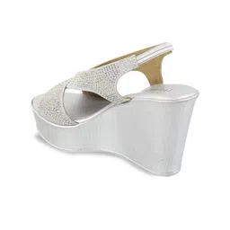 Metro Embellished Open Toe Wedge Heels image 5