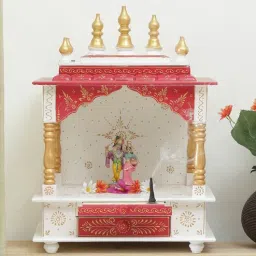 india home wood White And Red Sheesham Wood Floor Rested Mandir Without Door-picture-15
