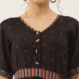 Rustorange Black & Red Printed Basic Jumpsuit image 5