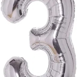 Solid Blue Foil Number 3 Letter Balloon-image-97