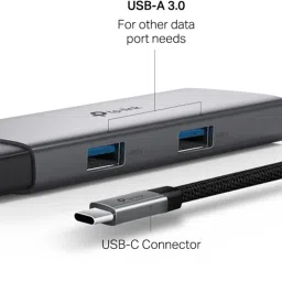 TP-Link UH5020C USB 3.0 Type-C 5 in 1 Hub 4K HDMI 5 Gbps 100W Powerful Fast Charging USB Adapter image 3