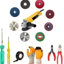 4 INCH ANGLE GRINDER WITH 6 HAND TOOL SET AND 8 PC GRINDING AND CUTTING WHEEL Angle Grinder-43