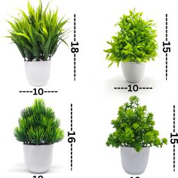 akp Set Of 4 Artificial Plants With Pot For Home And Office Decor Bonsai Wild Artificial Plantwith Pot image 3
