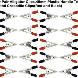 10 pair Crocodile Clips Plastic Handle Cable Lead Testing Metal Alligator Clips Electronic Components Electronic Hobby Kit-image-33