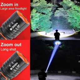 zeno volt Zoomable Led Metal Torch Light Long Range 1000 Meter 1 Km High Power & Cob Torch image 5