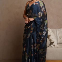 Printed, Floral Print Daily Wear Chiffon, Georgette Saree-picture-17