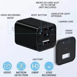 SNARIOVSN 1080P Spy Motion Detection Plug Wall Charger Security Camera Power plug Adapter Security Camera-56