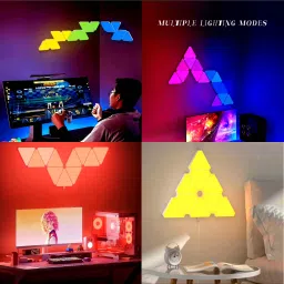 NADS Technologies RGB Led Triangle Wall Lights, Touch Control, Color Changing Panels(Set of 2) Smart Sensor Light image 3