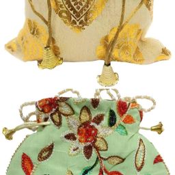 Girls Gold, Yellow, Green Potli-image-86